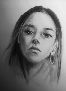 Charcoal drawing Antje Clara Bücker