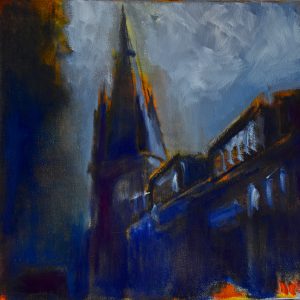 Sixtuskirche aus Richtung Koeppstraße / Haltern am See / Öl auf Leinwand
